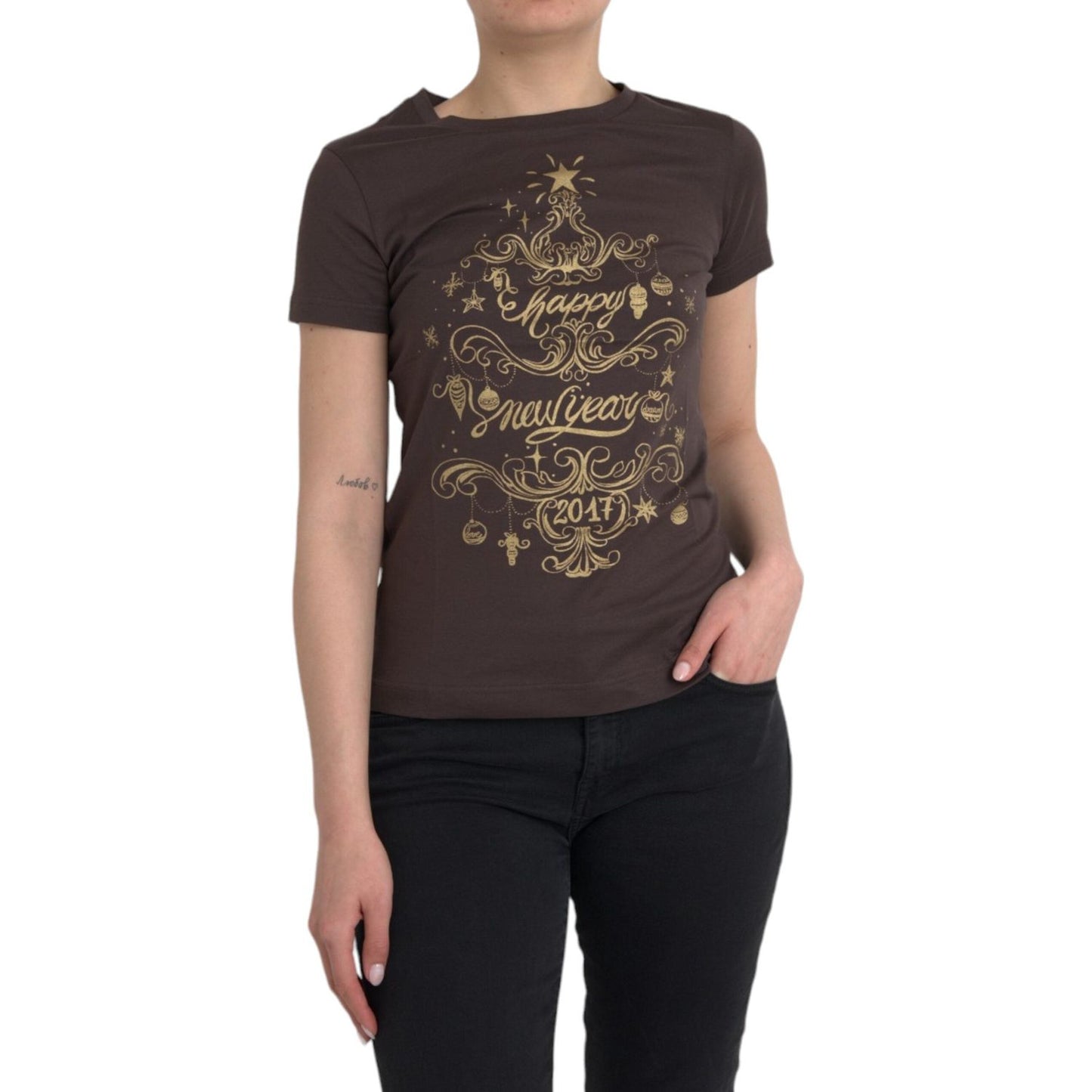 Dolce & Gabbana Brown Crewneck 2017 Motive Print T-shirt Dolce & Gabbana