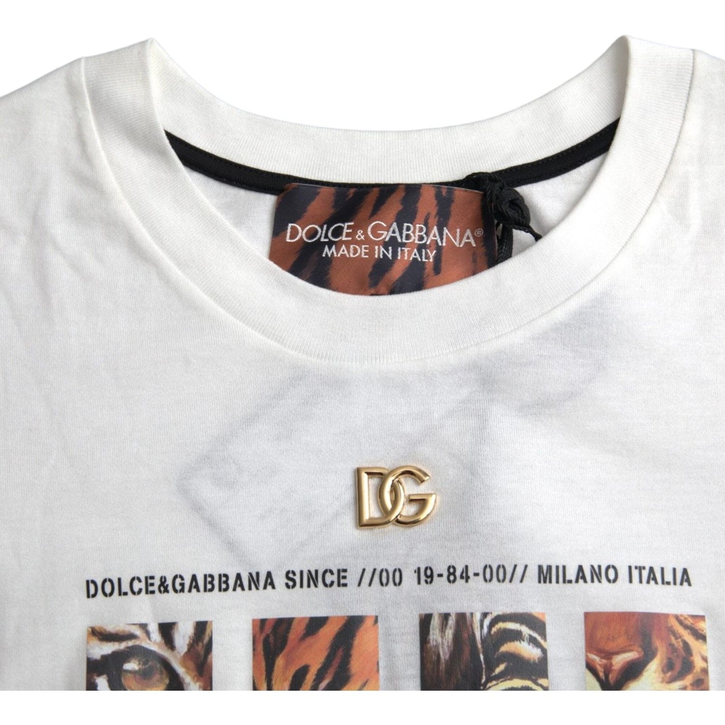 Dolce & Gabbana White Cotton Short Sleeves Crew Neck T-shirt Dolce & Gabbana