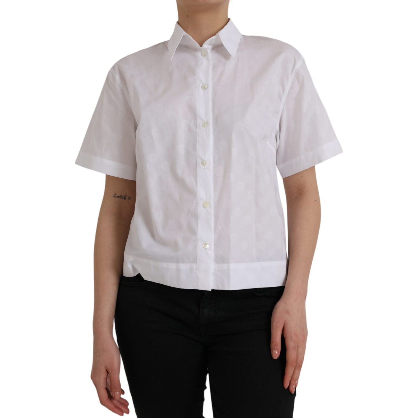 Dolce & Gabbana White Collared Short Sleeve Polo Shirt Top Dolce & Gabbana