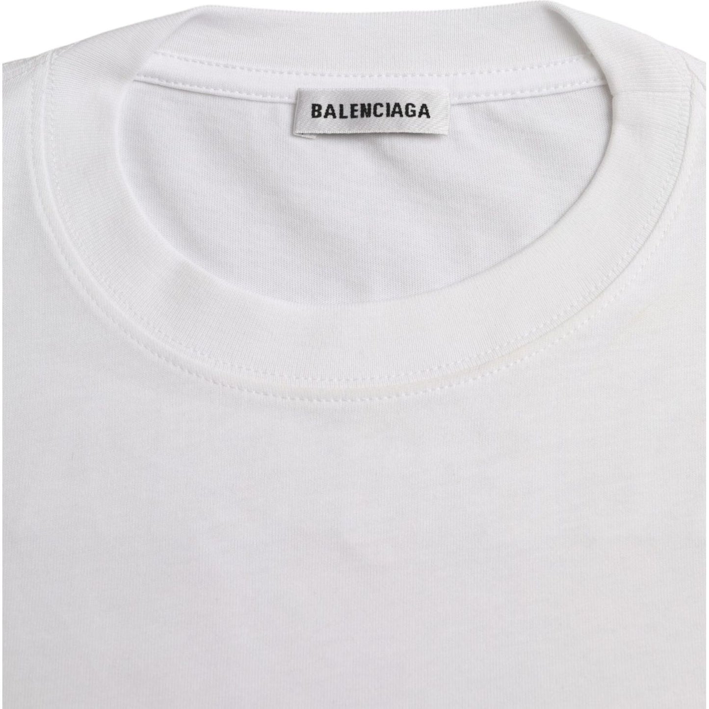 Balenciaga White Cotton Crew Neck Short Sleeves T-shirt Balenciaga