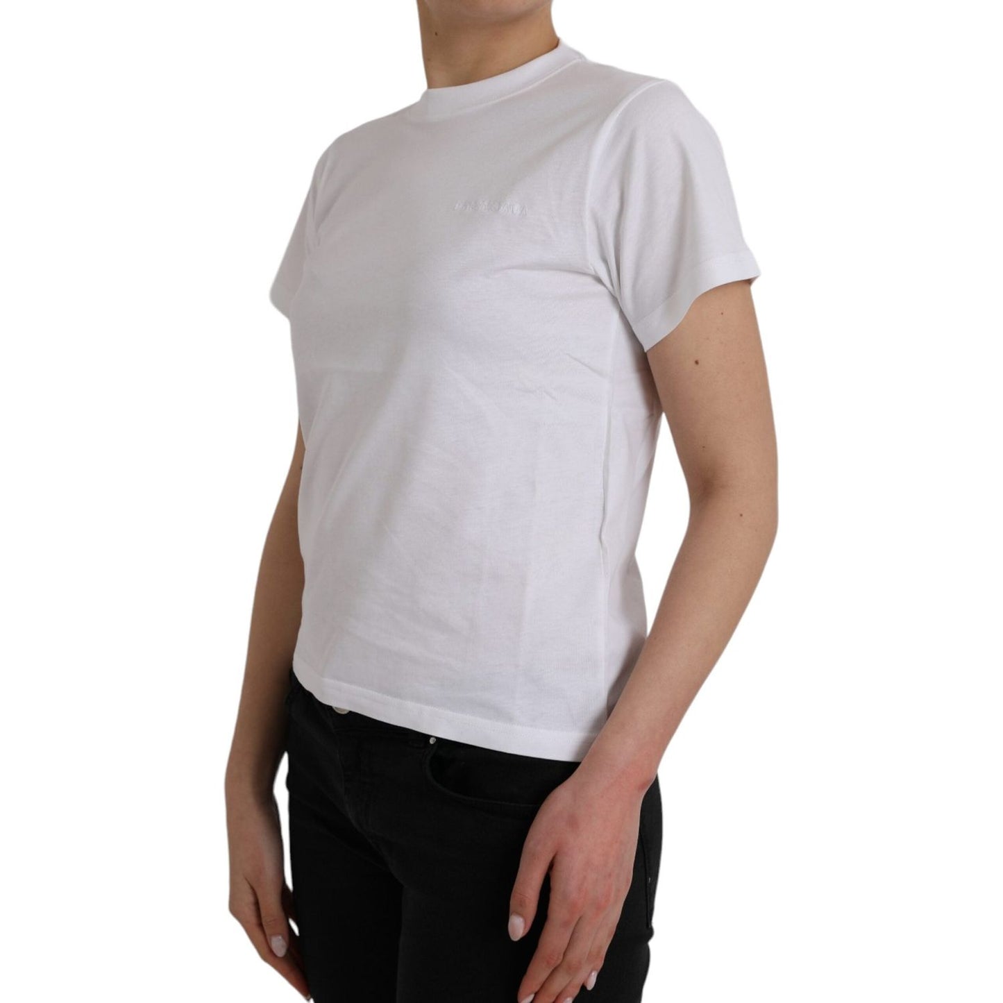 Balenciaga White Cotton Crew Neck Short Sleeves Tee T-shirt Balenciaga