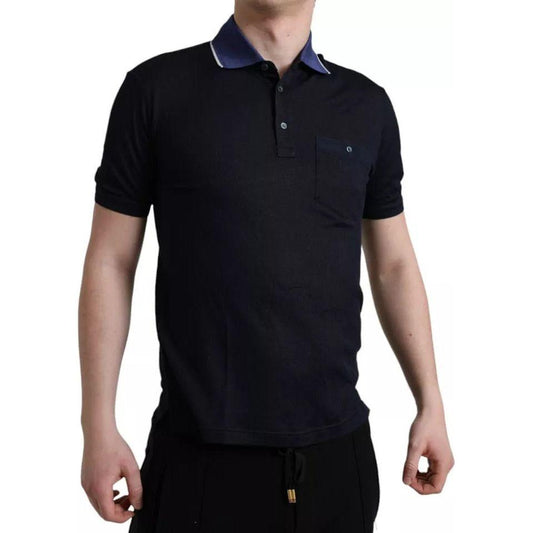 Dolce & Gabbana Navy Blue Collared Short Sleeve Polo T-shirt Dolce & Gabbana