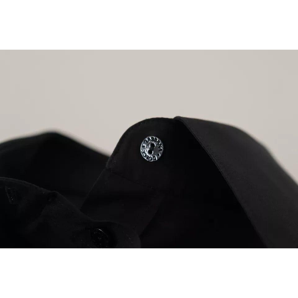 Dolce & Gabbana Black Cotton Collared Formal Dress Shirt Top Dolce & Gabbana