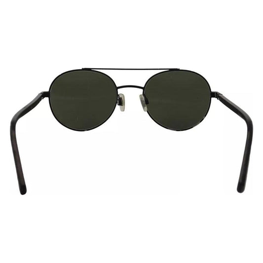 Dolce & Gabbana Matte Black Steel Frame Green Lens DG2245 Sunglasses Dolce & Gabbana