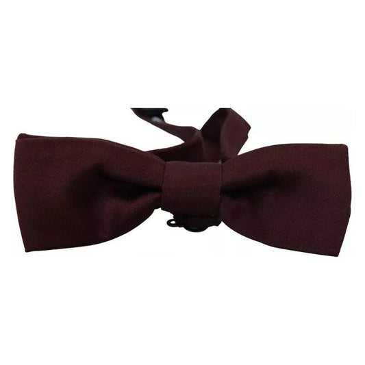 Dolce & Gabbana Bordeaux Silk Adjustable Neck Men Bow Tie Dolce & Gabbana