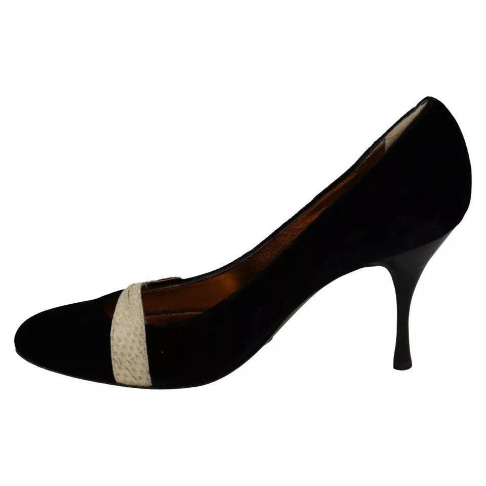 Dolce & Gabbana Black Velvet Ayers High Heels Pumps Shoes Dolce & Gabbana