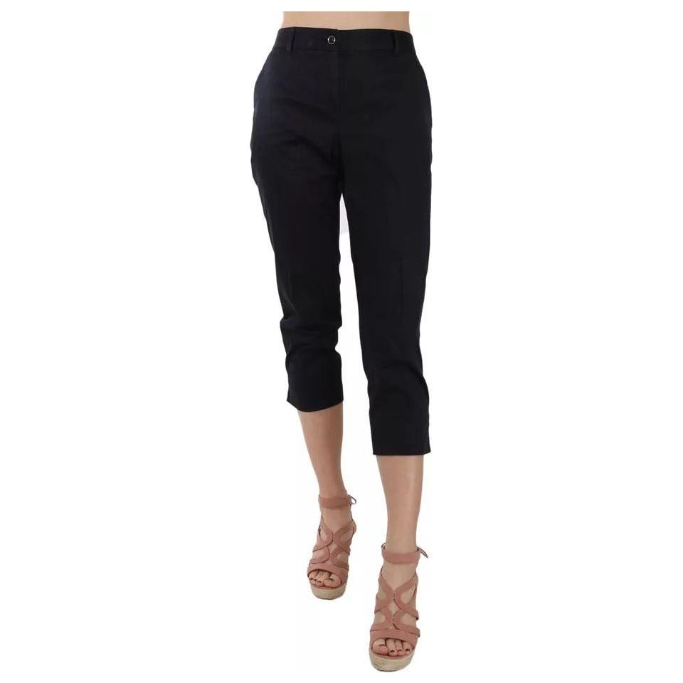 Dolce & Gabbana Black Cotton Cropped Capri Pants Dolce & Gabbana