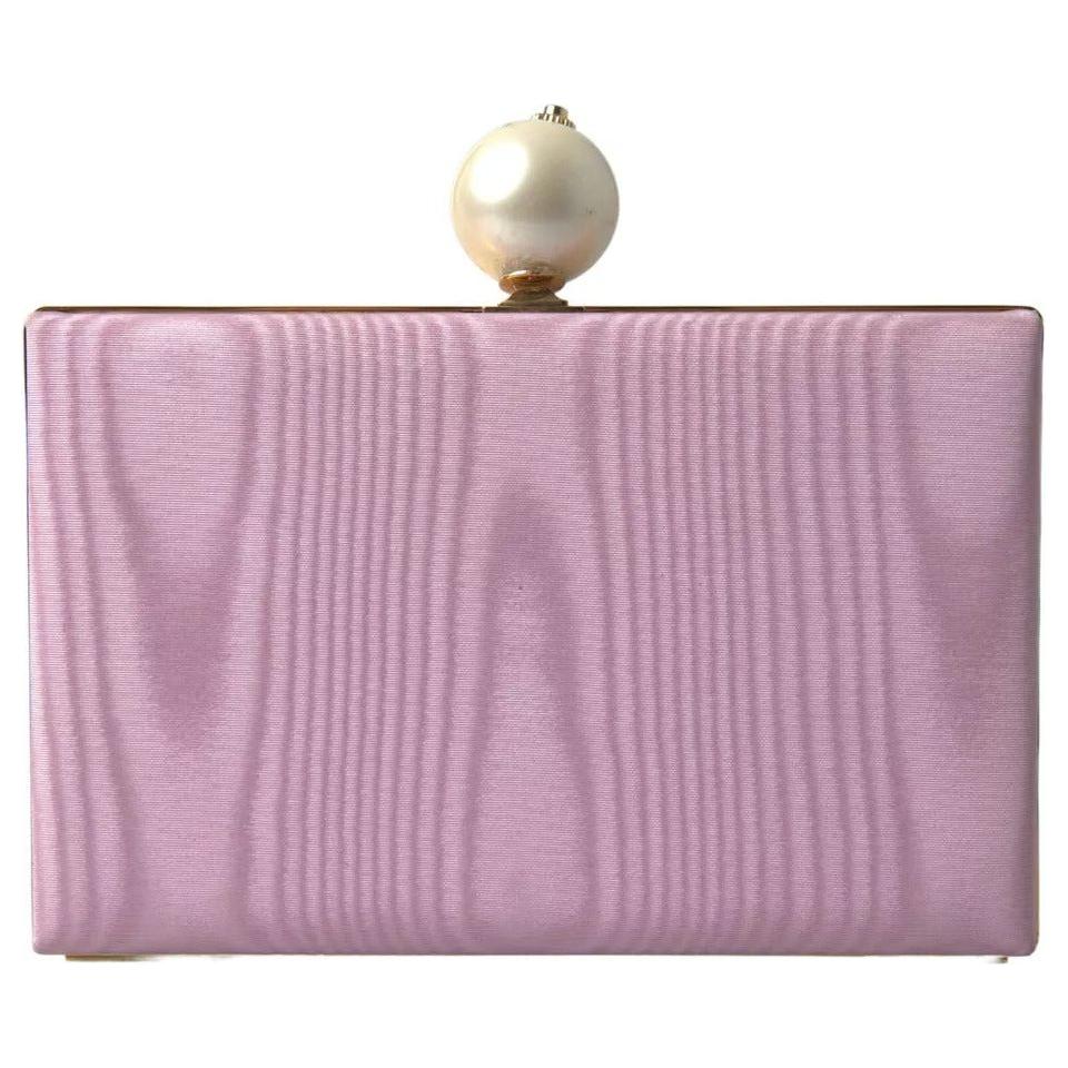 Dolce & Gabbana Pink Silk Gold Frame Clutch Evening Party Purse Bag Dolce & Gabbana