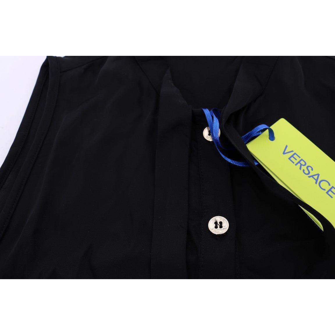 Versace Jeans Black Sleeveless Viscose Blouse Top