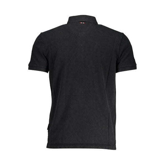 Napapijri Black Cotton Men Polo Shirt Napapijri