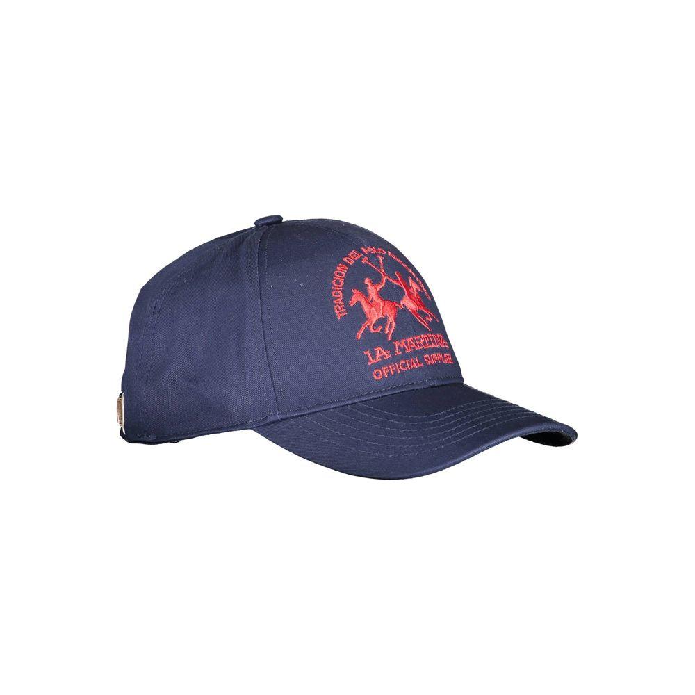 La Martina Blue Cotton Men Cap La Martina