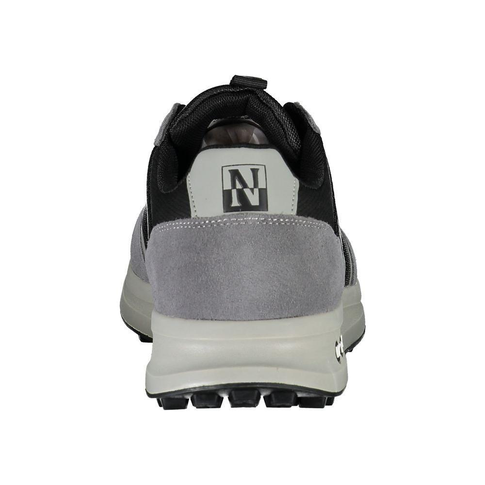 Napapijri Sleek Gray Sports Sneakers with Contrast Detailing Napapijri