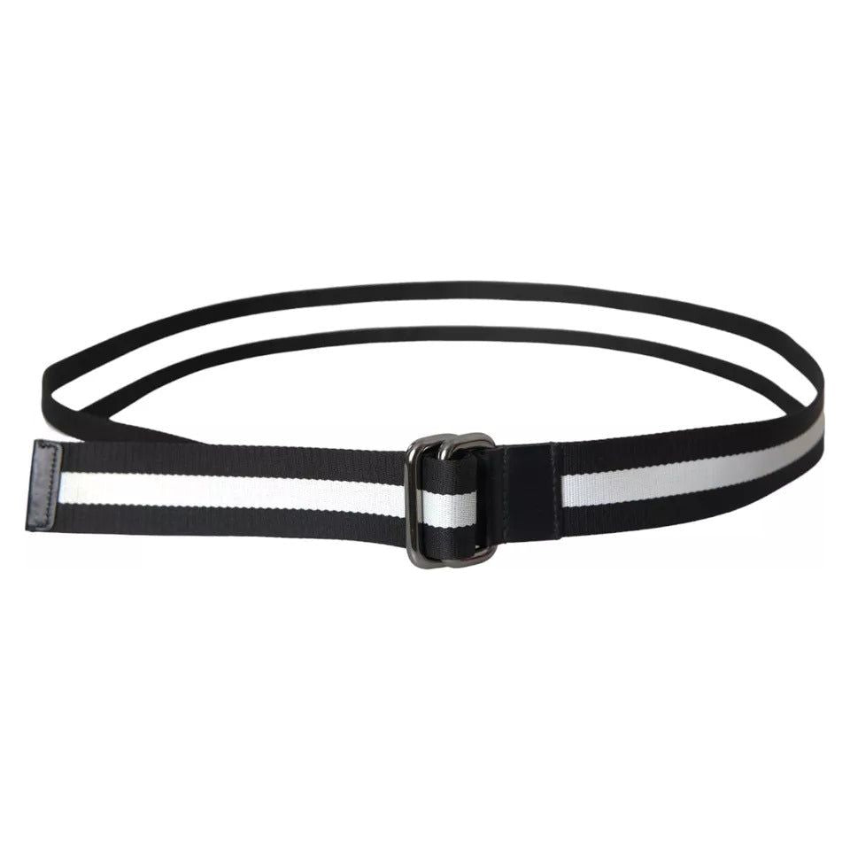 Dolce & Gabbana Orange Canvas Logo Print Metal Buckle Men Belt Dolce & Gabbana