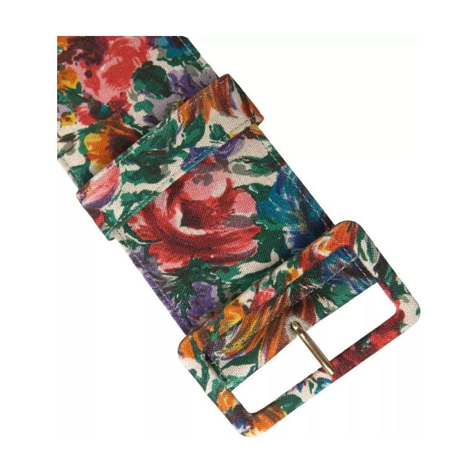 Dolce & Gabbana Multicolor Carretto Fabric Wide Waist Belt Dolce & Gabbana