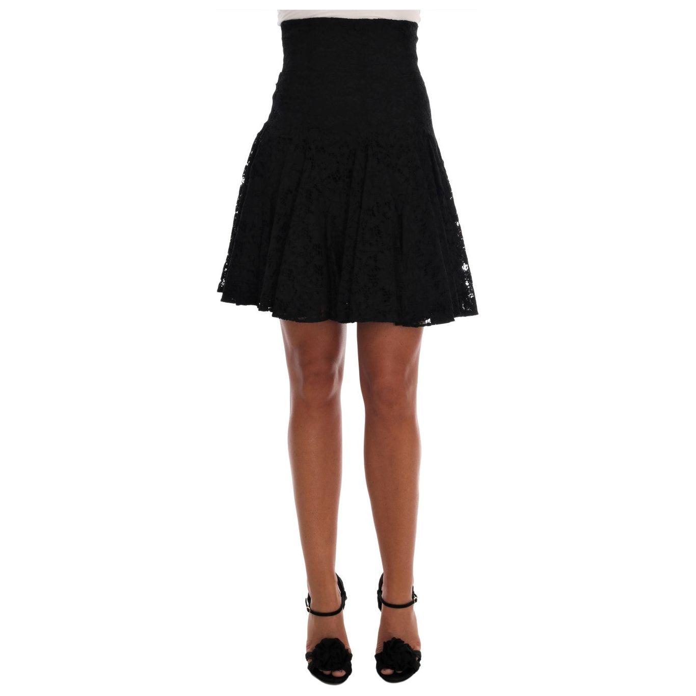 Dolce & Gabbana Elegant Floral Lace A-Line Mini Skirt Dolce & Gabbana