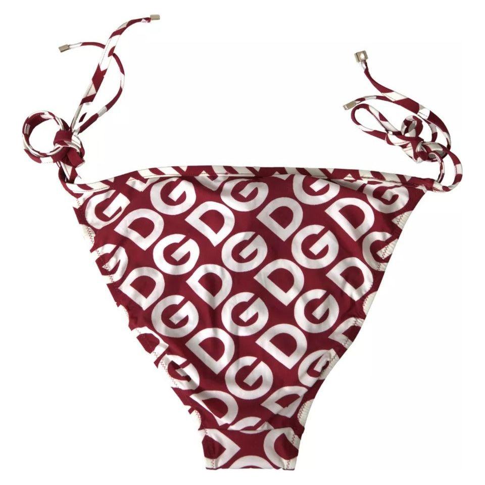 Dolce & Gabbana Bordeaux DG Mania Print Bottom Beachwear Bikini Dolce & Gabbana