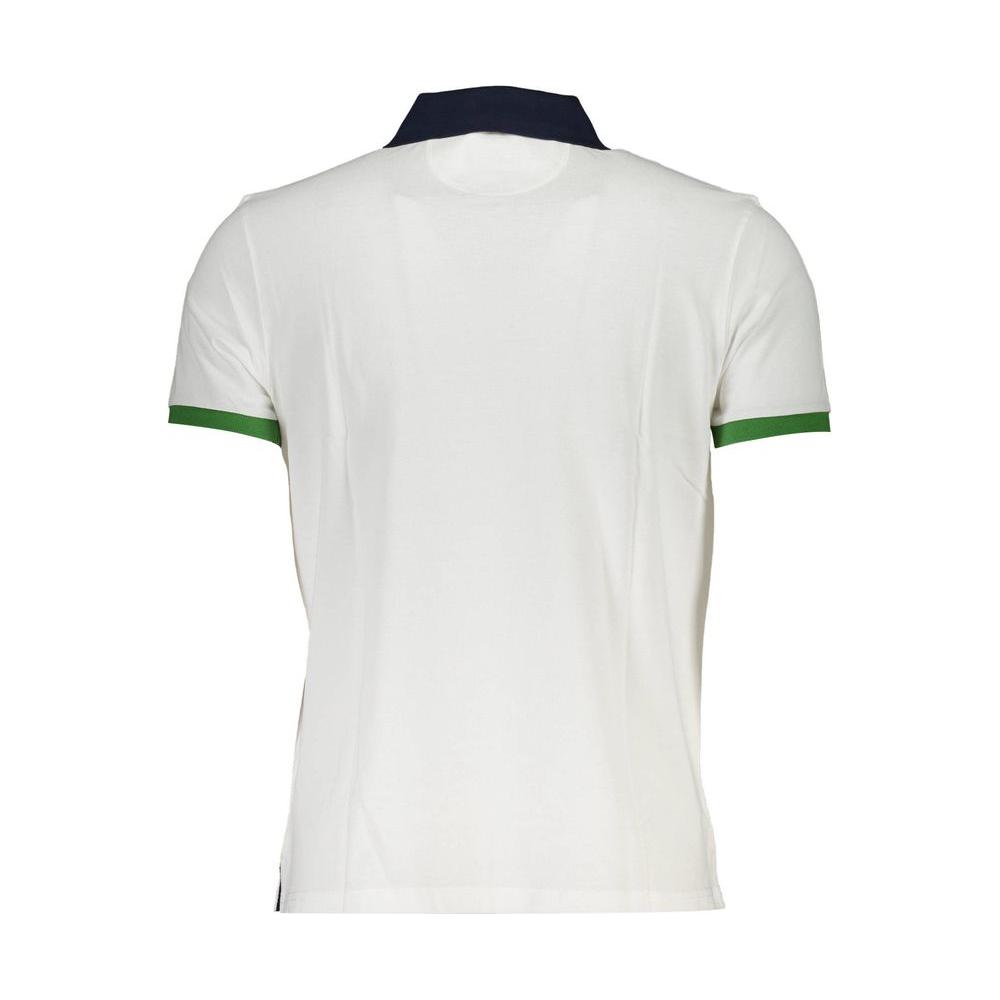 La Martina White Cotton Men Polo Shirt La Martina