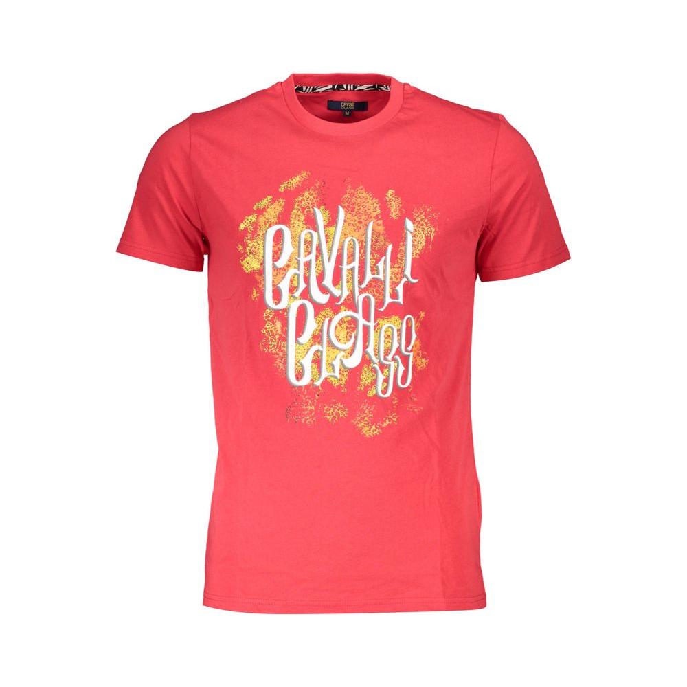 Cavalli Class Red Cotton T-Shirt Cavalli Class