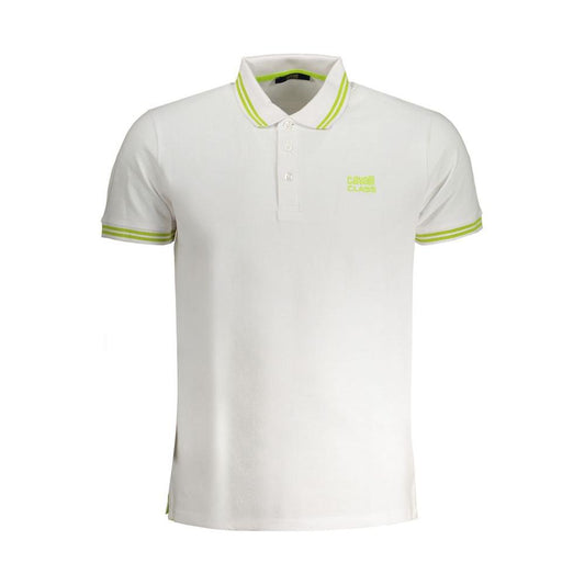 Cavalli Class White Cotton Polo Shirt Cavalli Class