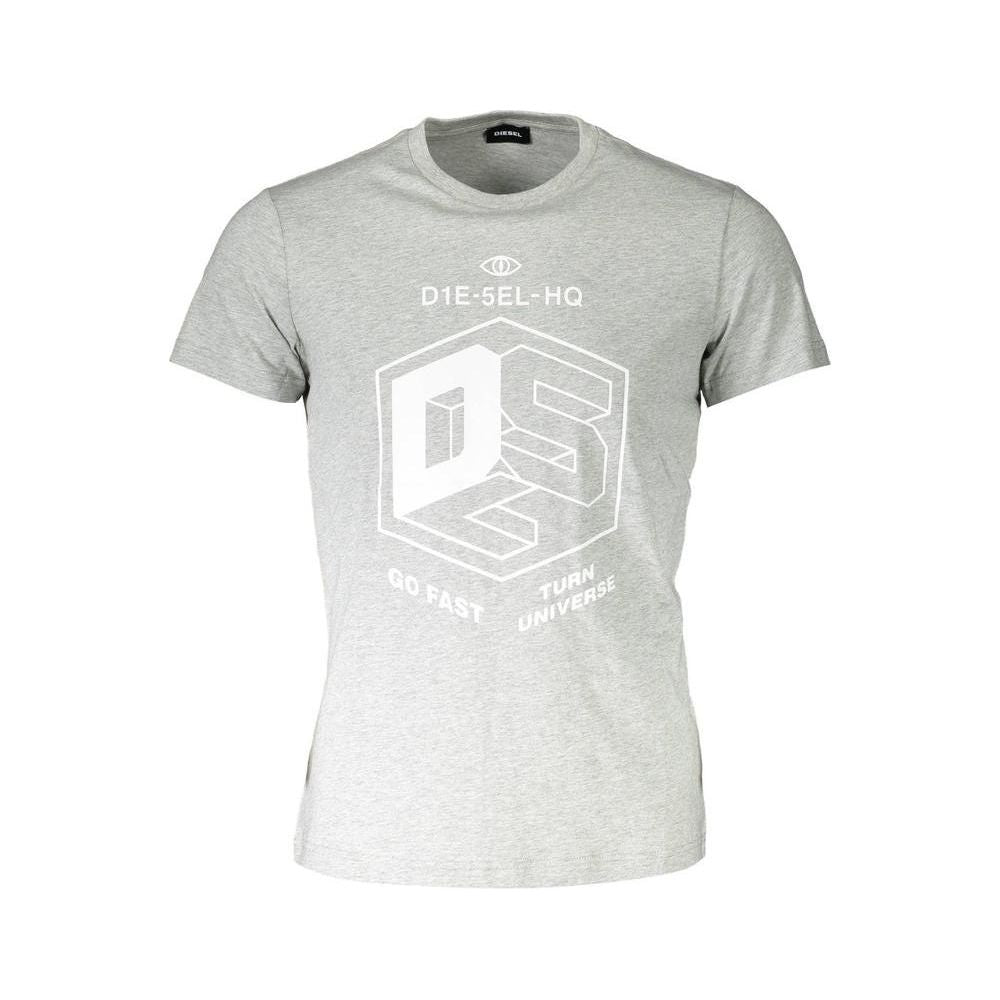 Diesel Gray Cotton Men T-Shirt Diesel