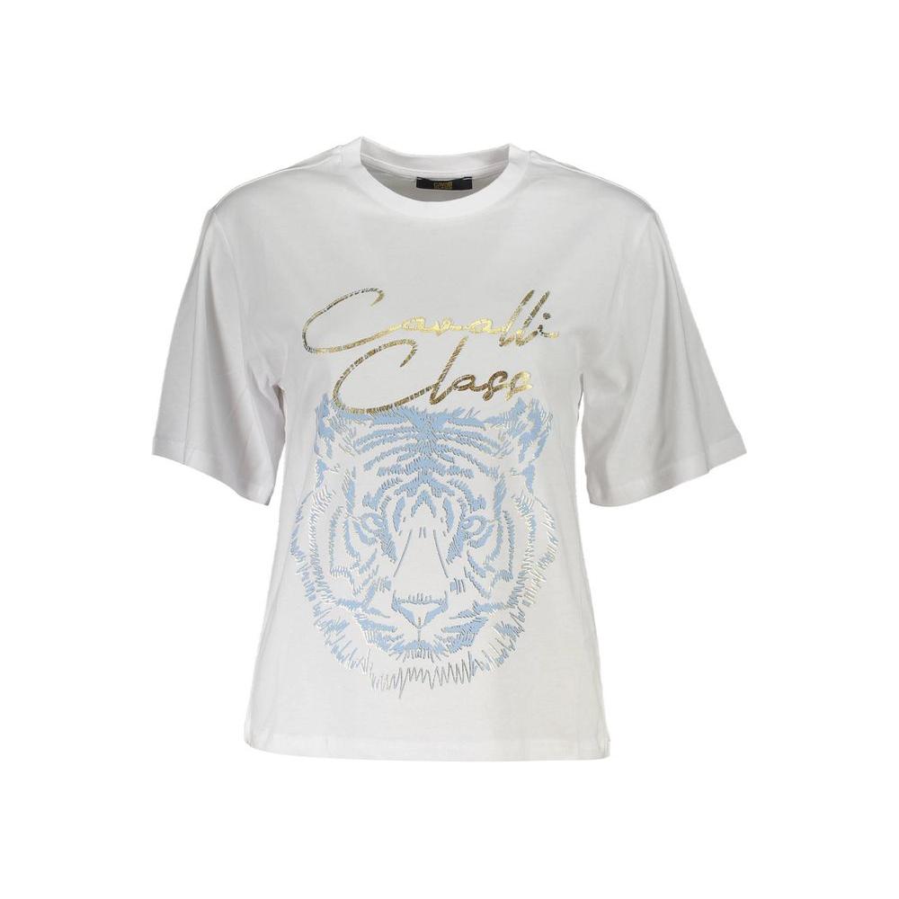 Cavalli Class White Cotton Women T-Shirt