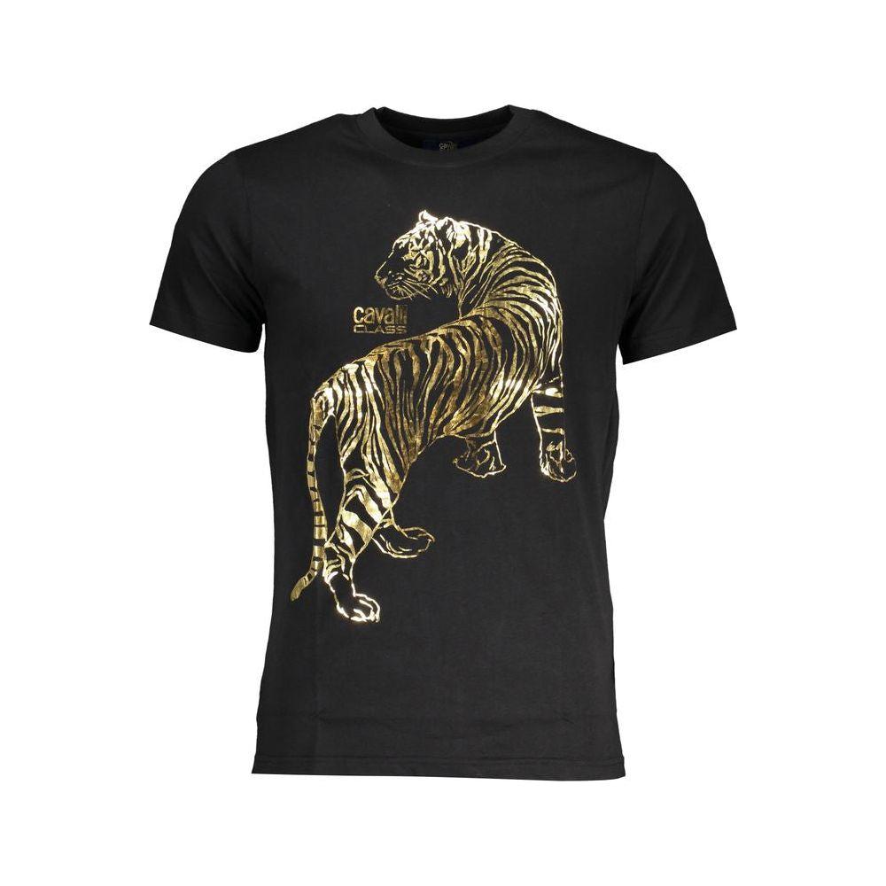 Cavalli Class Black Cotton T-Shirt Cavalli Class