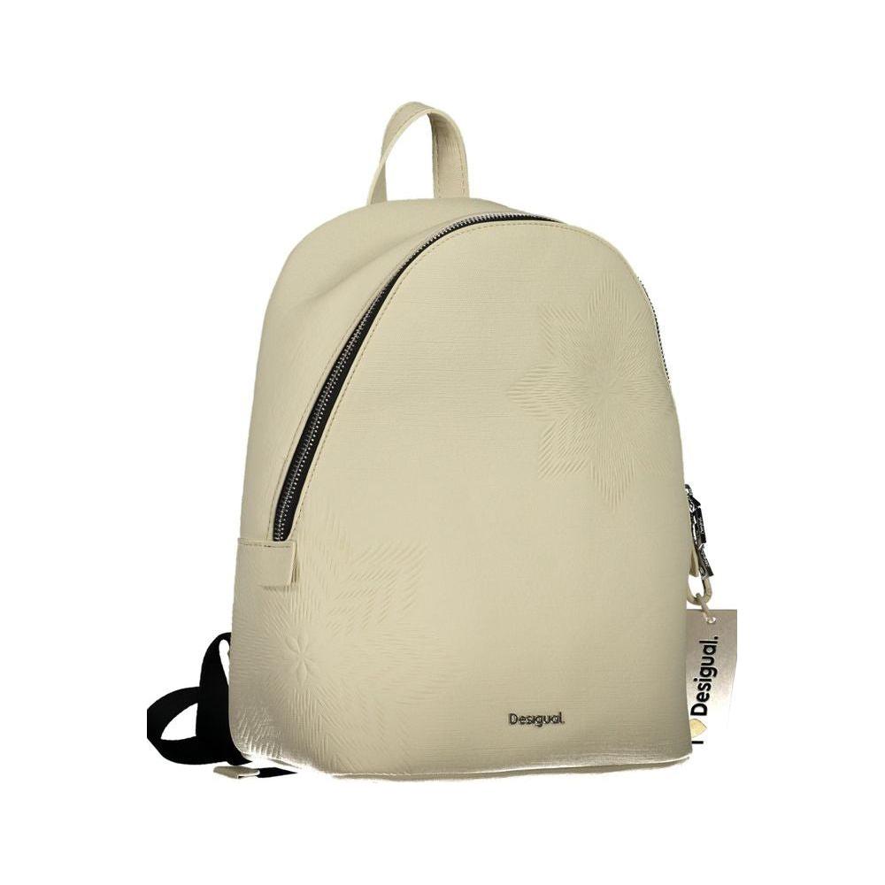 Desigual Chic White Contrast Detail Backpack Desigual