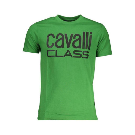 Cavalli Class Green Cotton T-Shirt Cavalli Class