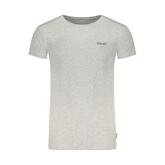 Gaudi Gray Cotton T-Shirt Gaudi