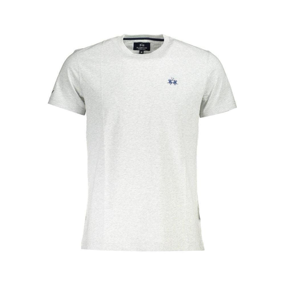 La Martina Gray Cotton Men T-Shirt La Martina