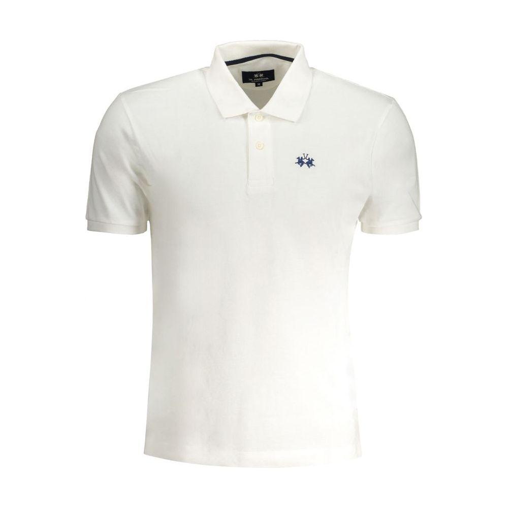 La Martina White Cotton Polo Shirt La Martina