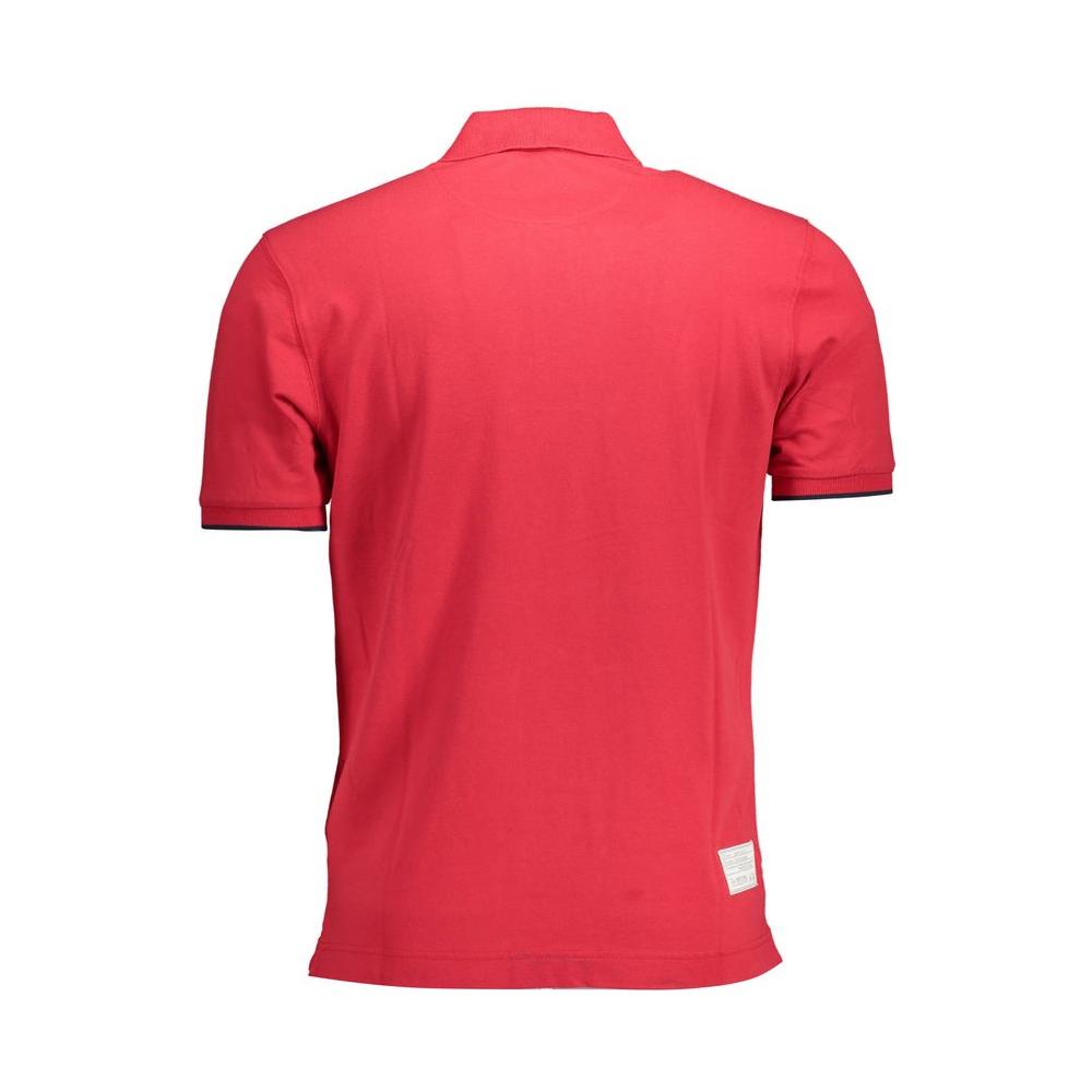 La Martina Red Cotton Men Polo Shirt La Martina