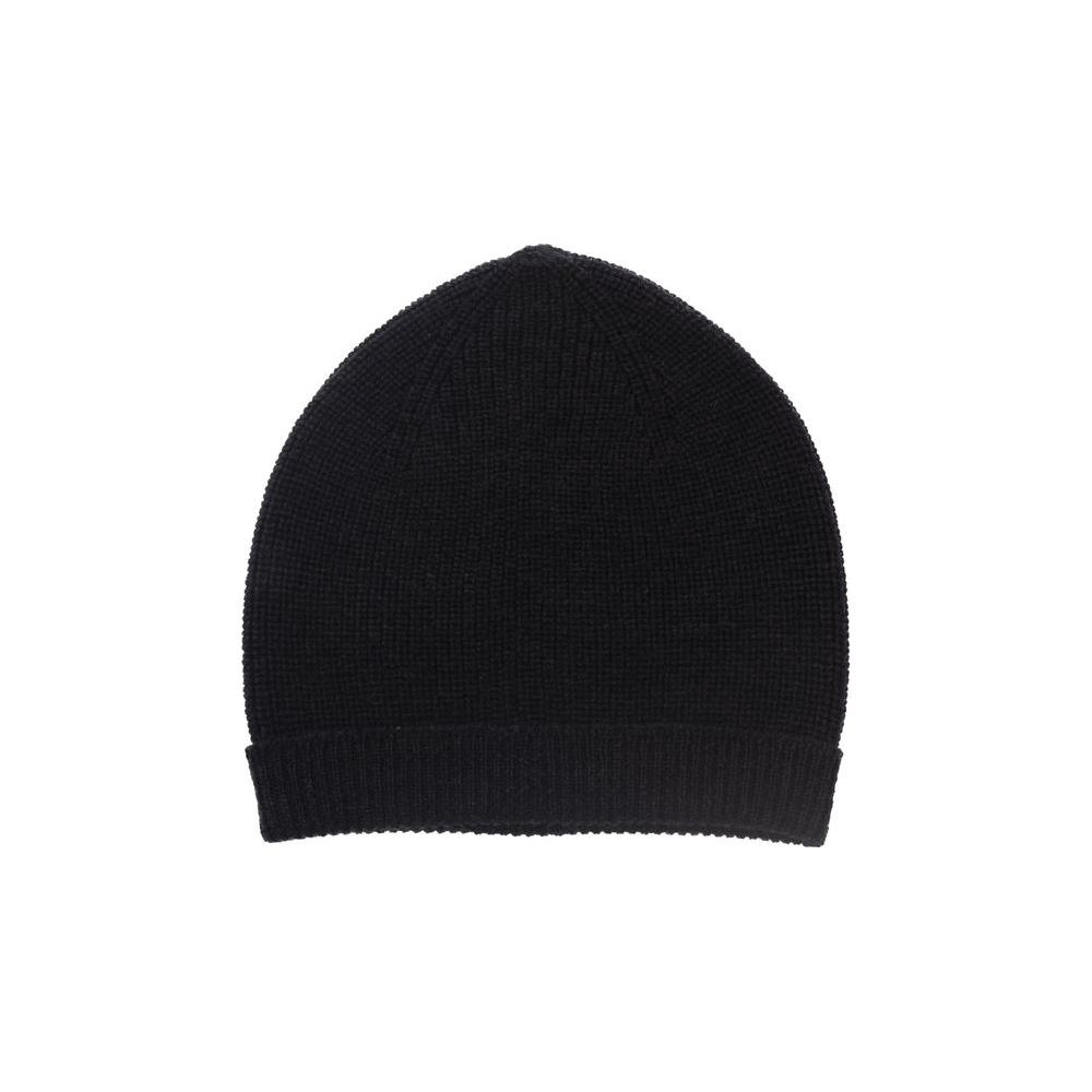 Alpha Studio Black Merino Wool Men Hat