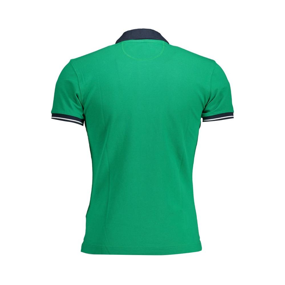 La Martina Green Cotton Men Polo Shirt La Martina