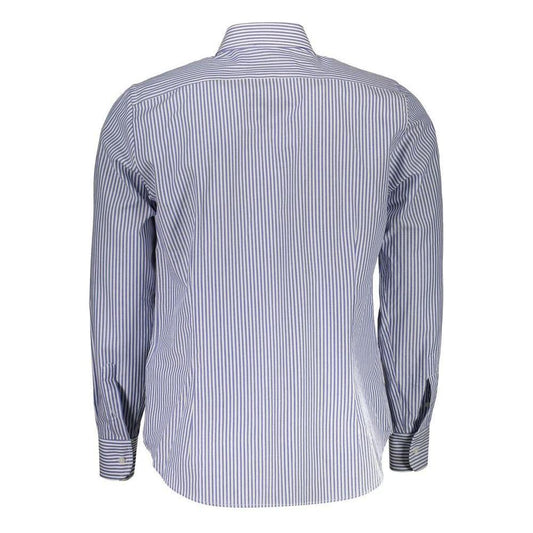 La Martina Blue Cotton Men Shirt La Martina