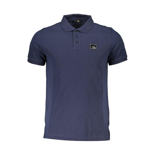 Cavalli Class Blue Cotton Men Polo Shirt Cavalli Class