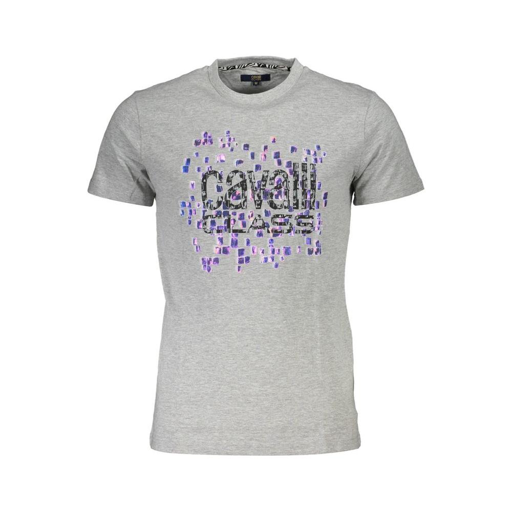 Cavalli Class Gray Cotton T-Shirt Cavalli Class