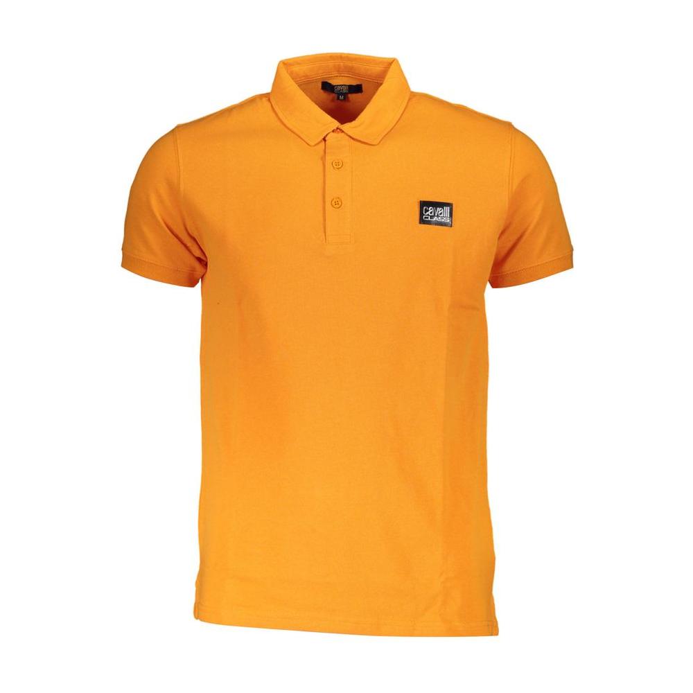 Cavalli Class Orange Cotton Polo Shirt Cavalli Class