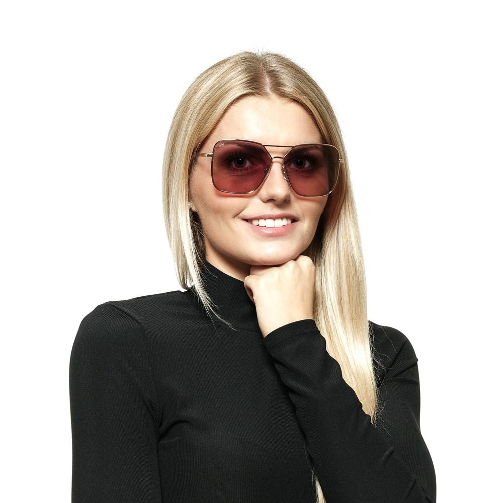 Web Rose Gold Metal Sunglasses Web