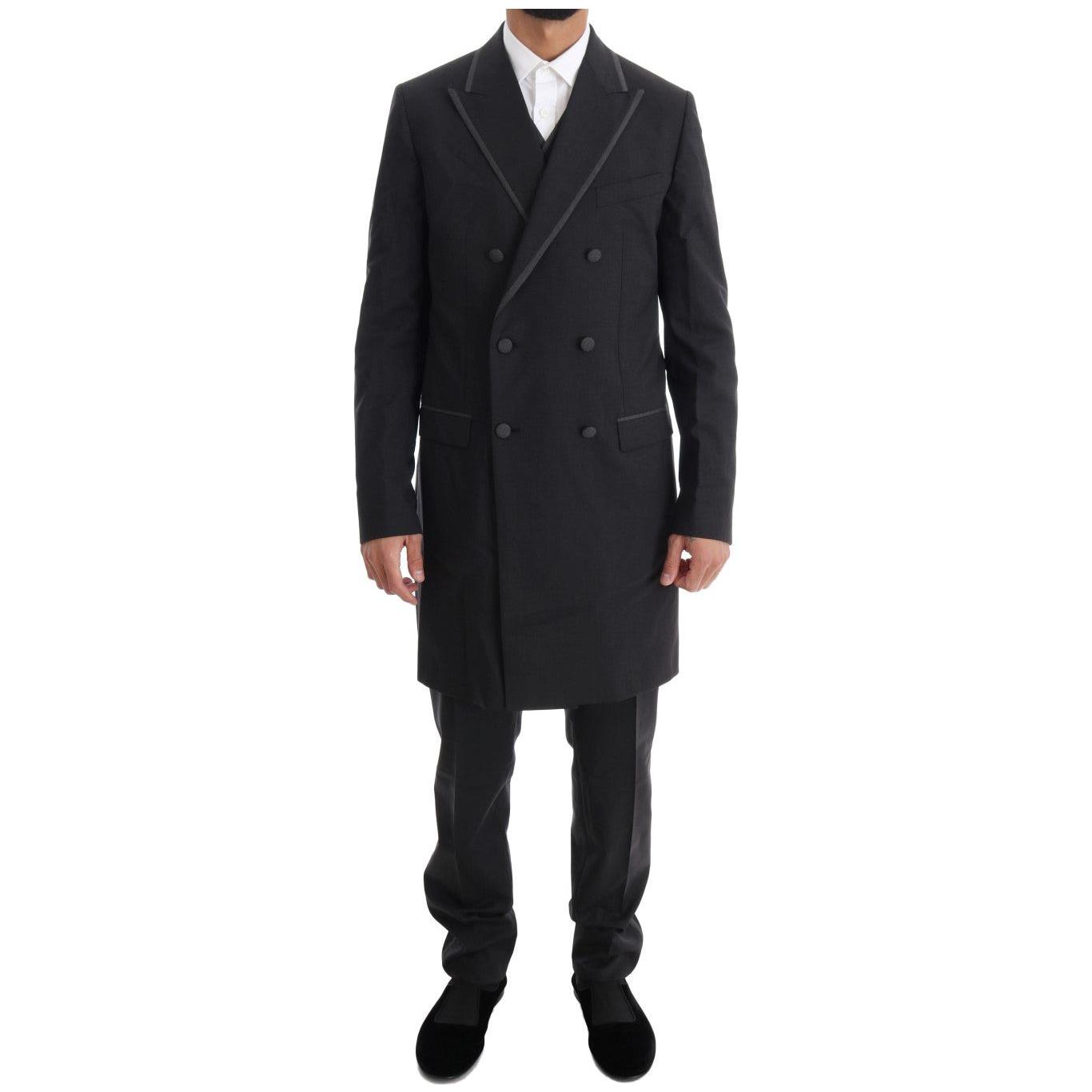 Dolce & Gabbana Gray Wool Stretch 3 Piece Two Button Suit Dolce & Gabbana