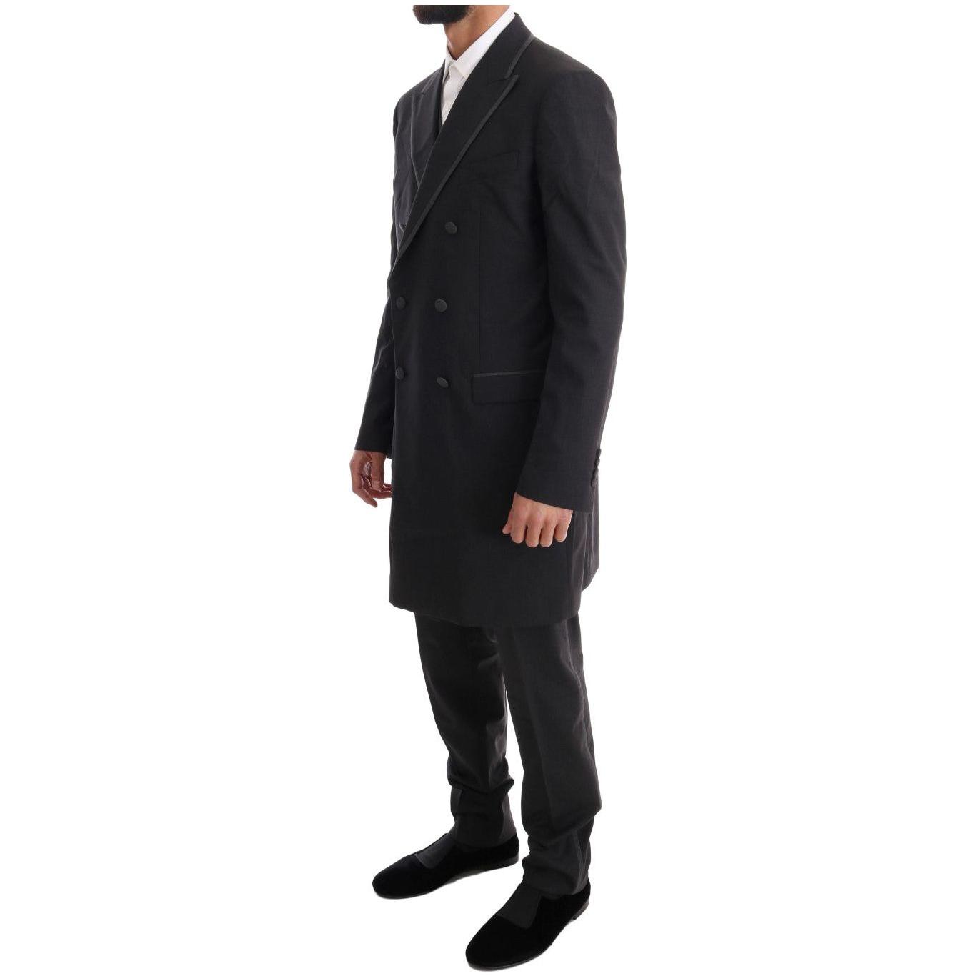 Dolce & Gabbana Elegant Gray Double Breasted Wool Suit Suit Dolce & Gabbana