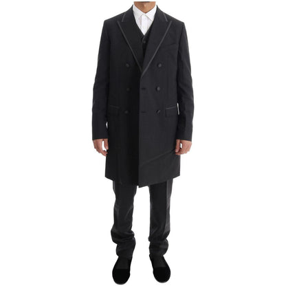 Dolce & Gabbana Gray Wool Stretch 3 Piece Two Button Suit Dolce & Gabbana