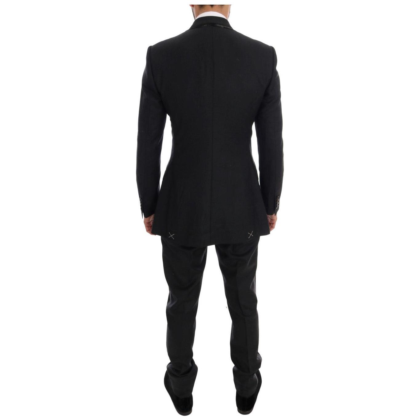 Dolce & Gabbana Elegant Gray Double Breasted Wool Suit Dolce & Gabbana Black