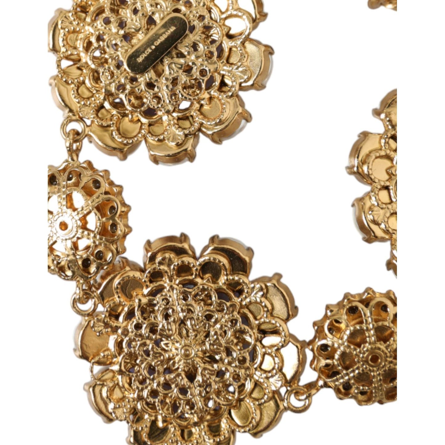 Dolce & Gabbana Gold FIORI BLOOMING Floral Baroque Crystals Bracelet Dolce & Gabbana