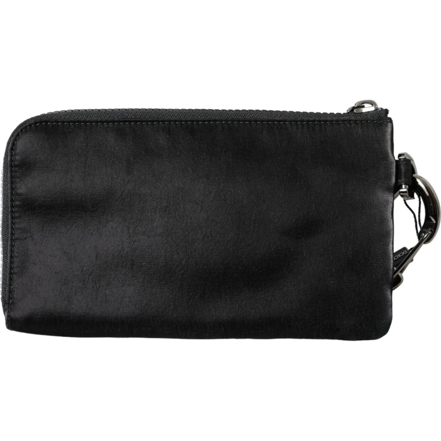 Dolce & Gabbana Black Nylon Logo Plaque Keyring Pouch Clutch Bag Dolce & Gabbana