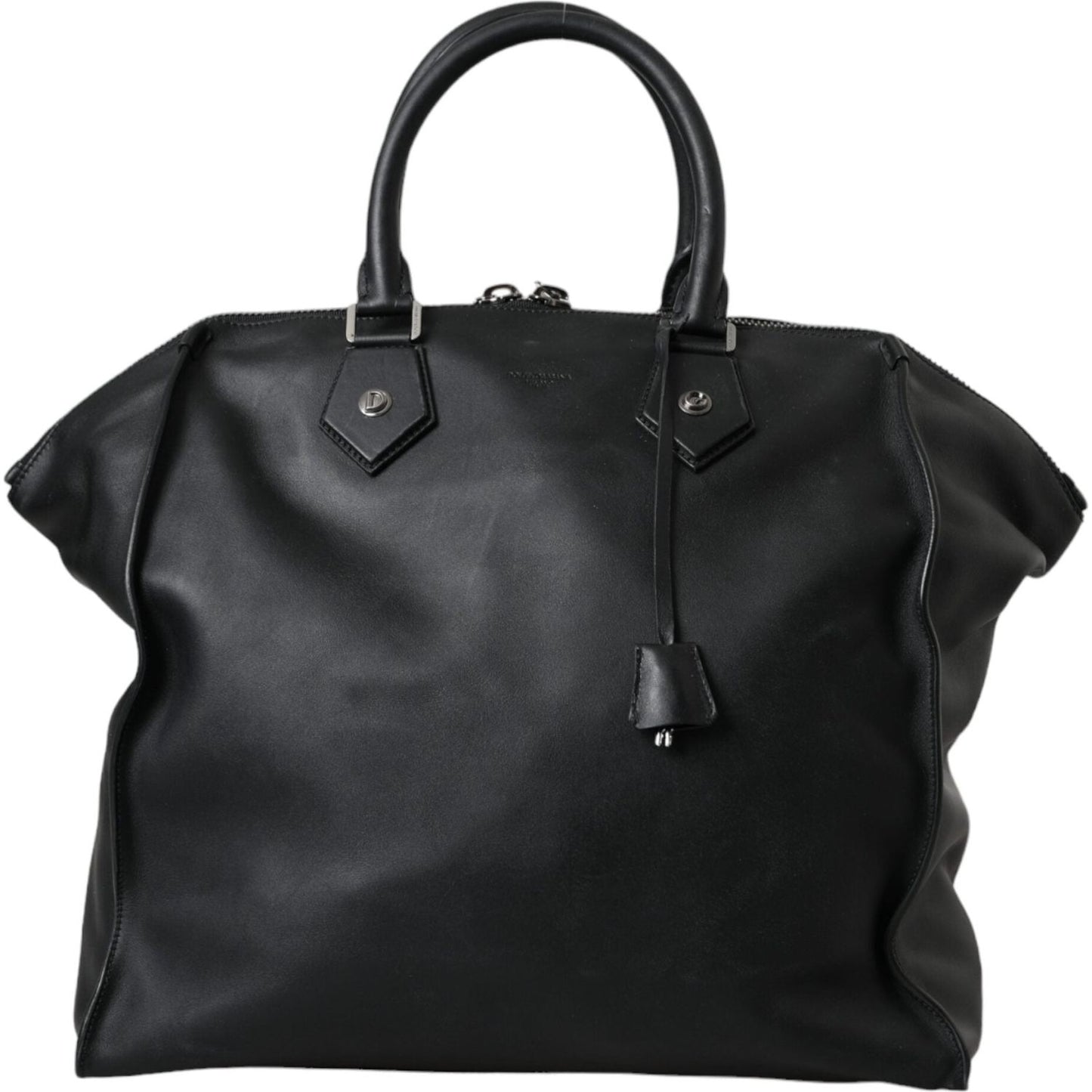 Dolce & Gabbana Black Washed Calfskin Biker Style Shopper Bag Dolce & Gabbana