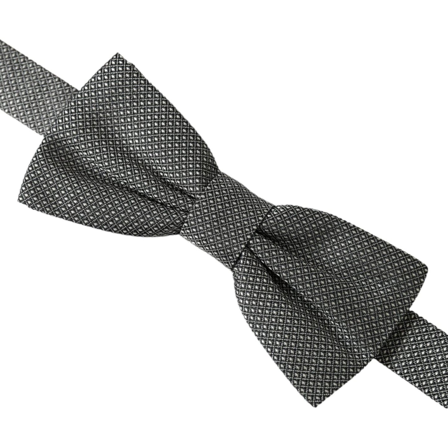 Dolce & Gabbana Gray Silk Patterned Adjustable Neck Men Papillon Bow Tie Dolce & Gabbana