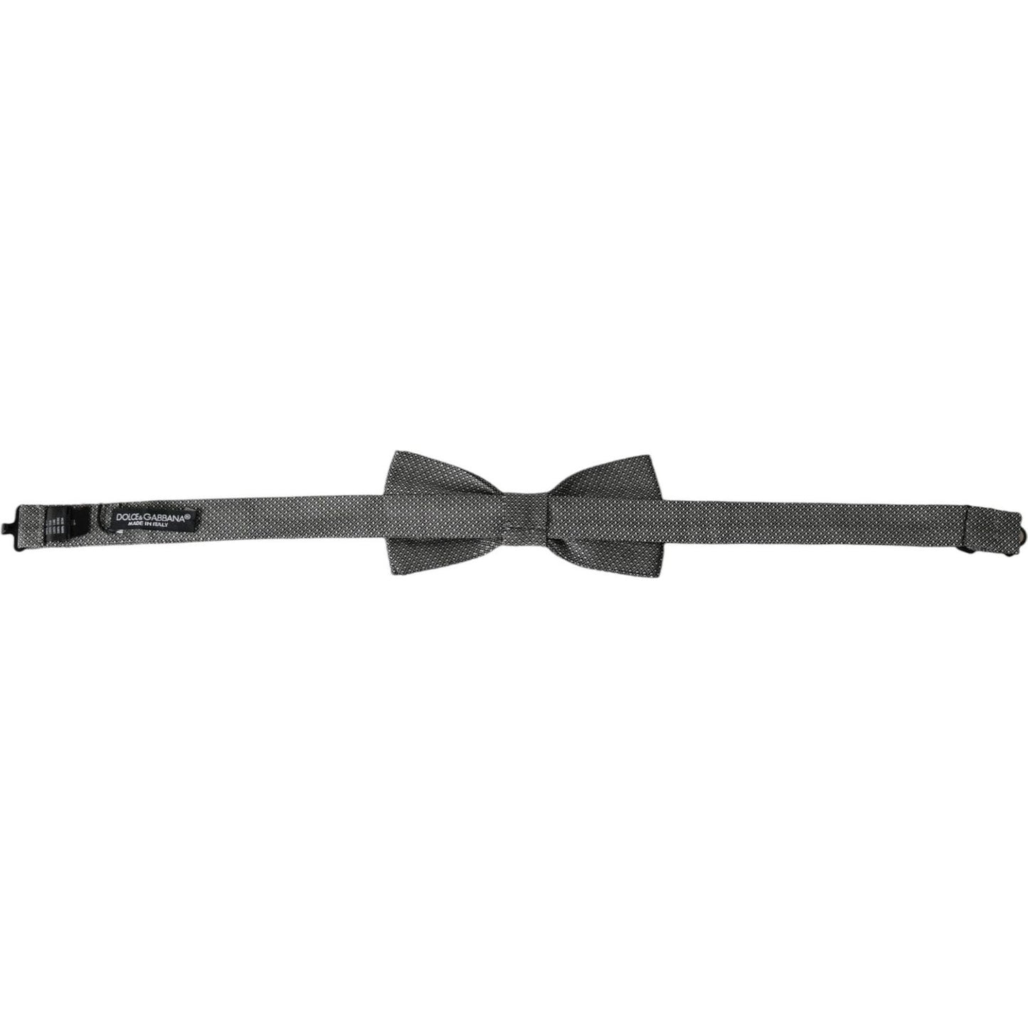 Dolce & Gabbana Gray Silk Patterned Adjustable Neck Men Papillon Bow Tie Dolce & Gabbana