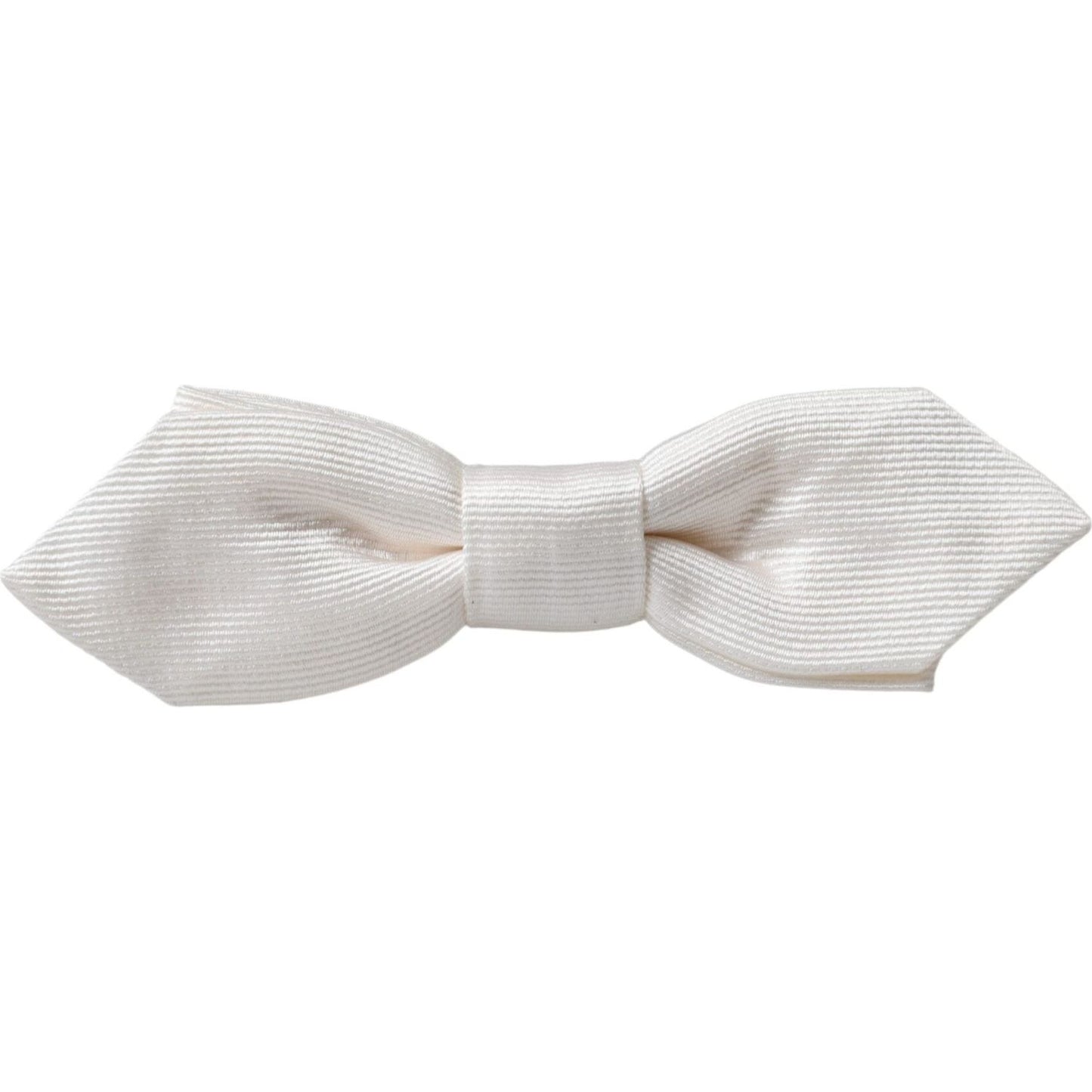 Dolce & Gabbana White Silk Adjustable Neck Men Papillon Bow Tie Dolce & Gabbana