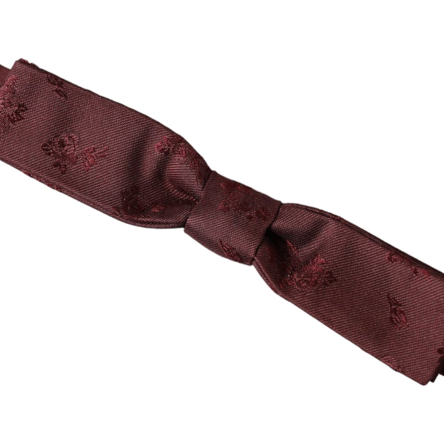 Dolce & Gabbana Maroon Floral Silk Adjustable Neck Men Bow Tie Dolce & Gabbana